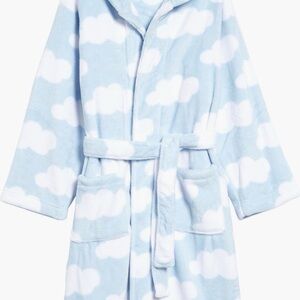 Tucker + Tate Light Blue and White Cloud Fleece Robe Like new